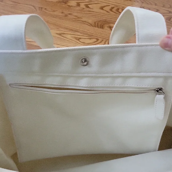 Vintage Michael Kors Cream and Orange Tote Bag - Picture 7 of 11